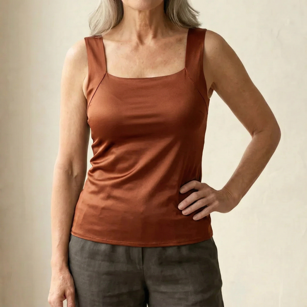 Roxanne Built In Comfort Bra Tanktop in Coffee