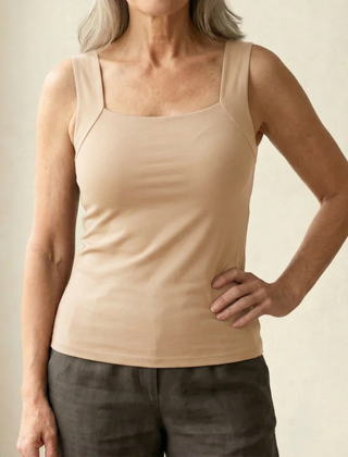 Roxanne Built In Comfort Bra Tanktop in Nude