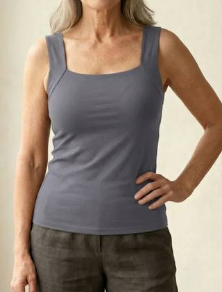Roxanne Built In Comfort Bra Tanktop in Taupe