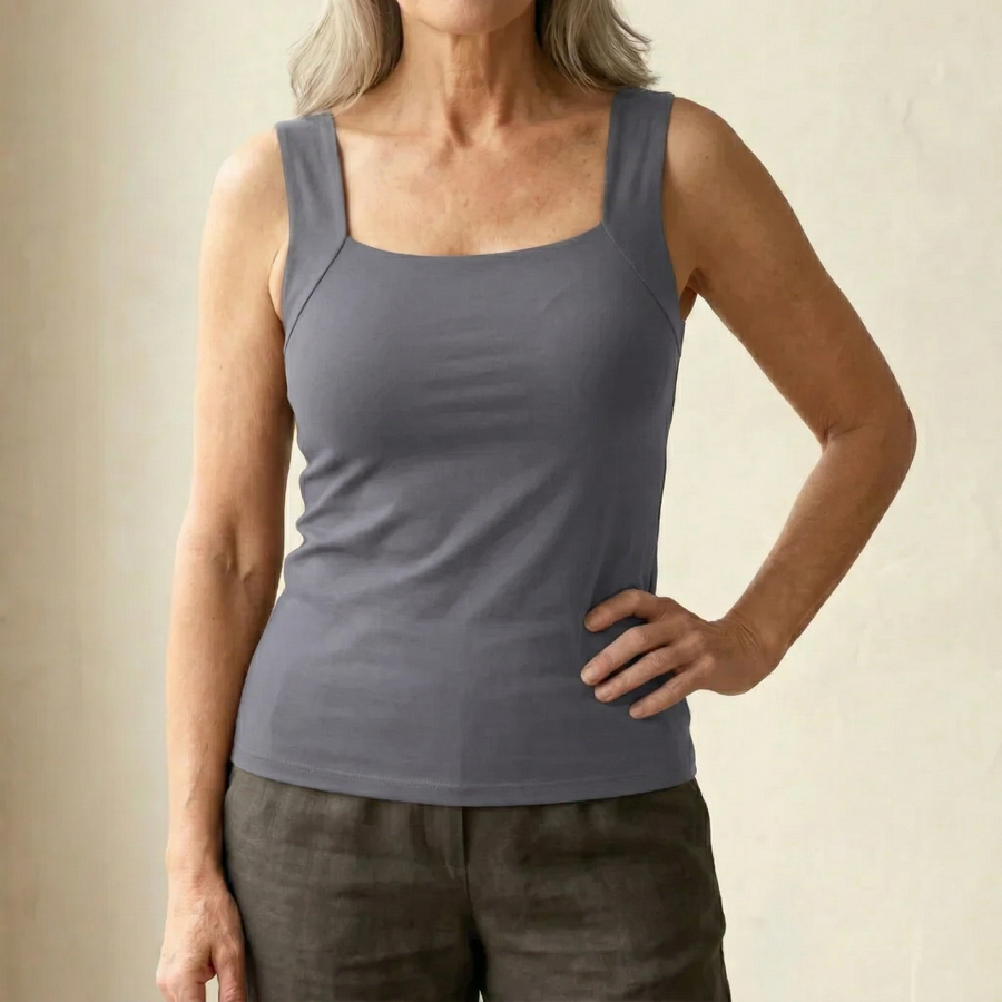 Roxanne Built In Comfort Bra Tanktop in Taupe