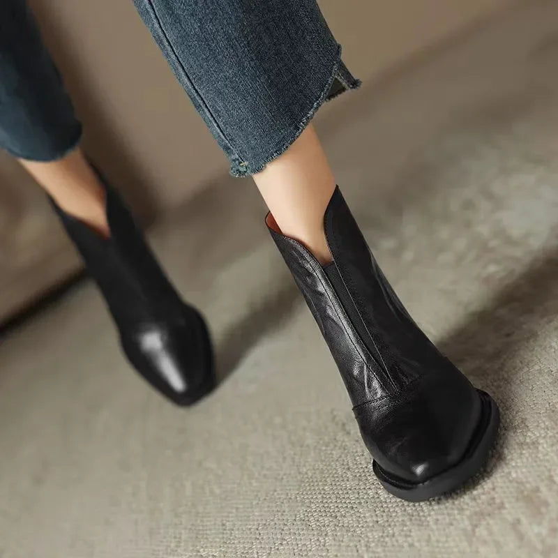 Ambria Leather Heel Boots