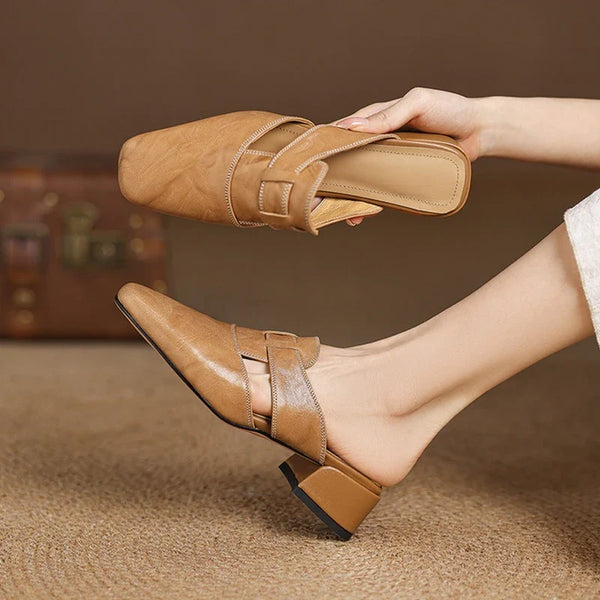 Delora Genuine Leather Mules