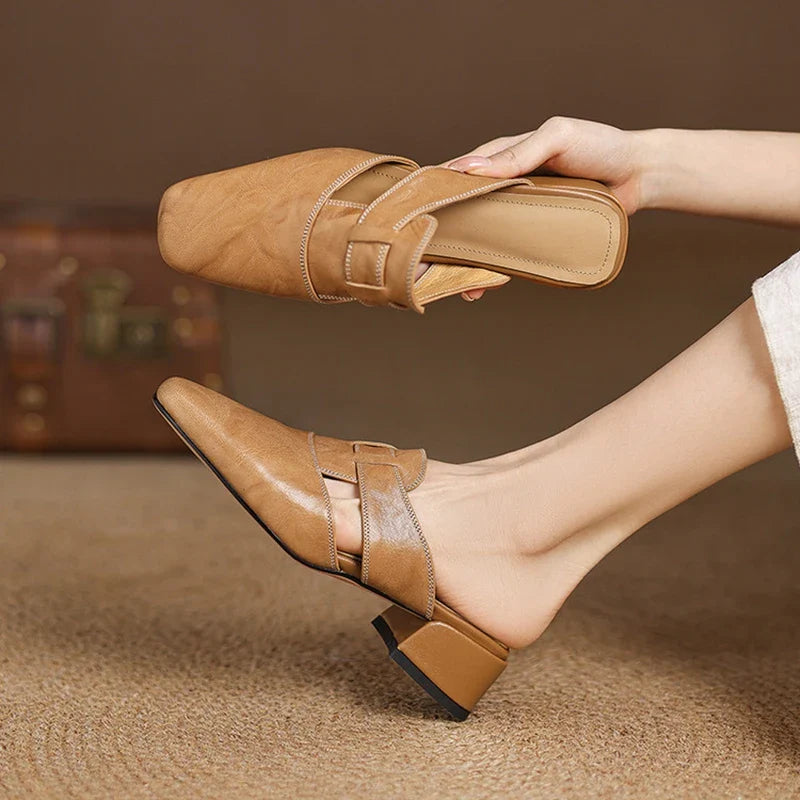 Delora Genuine Leather Mules