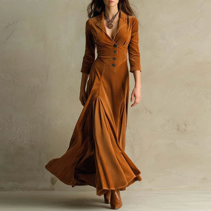 Anna | Long Velvet Dress - 4