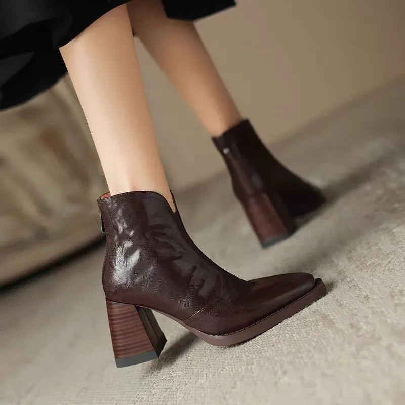 Ambria Leather Heel Boots