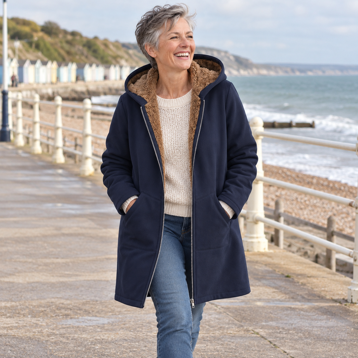 Josefin | Cozy Sherpa-Lined Hooded Coat - 3