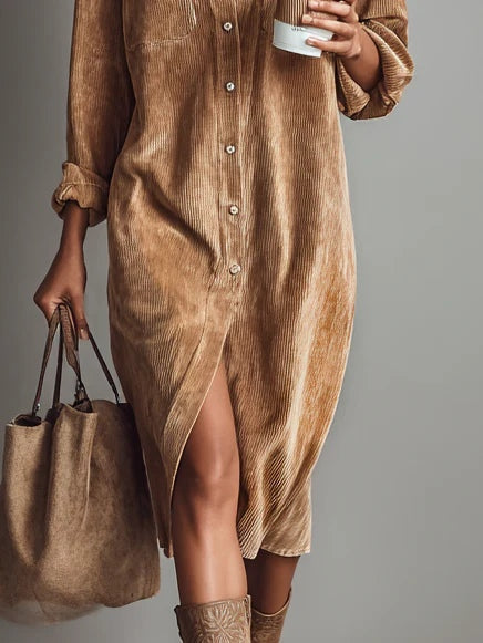 Estelle | Midi-jurk van Corduroy - 3