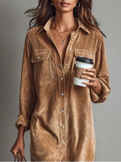 Estelle | Midi-jurk van Corduroy - 2