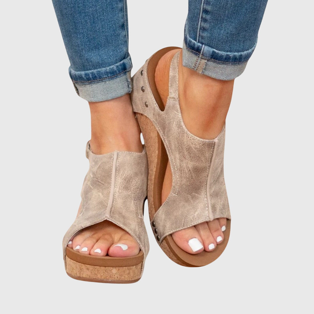 Adela | Cushioned Wedge Sandals