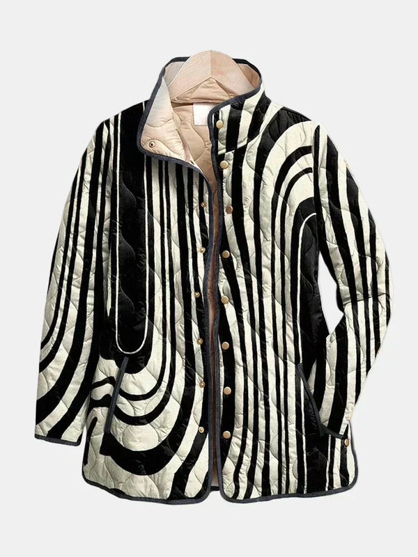 Kambria™ | Casual Quilted Jacket with Abstract Geometric Design