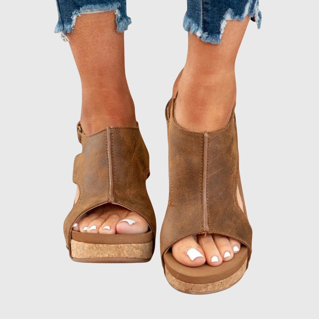 Adela | Cushioned Wedge Sandals