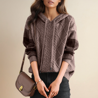 Evangeline – Cable Knit Hoodie Sweater