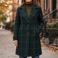 Wearbella – Plaid Two-Button Oversized Wool-Look Coat