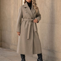 Belted Belle – Double-Breasted Belted Long Coat