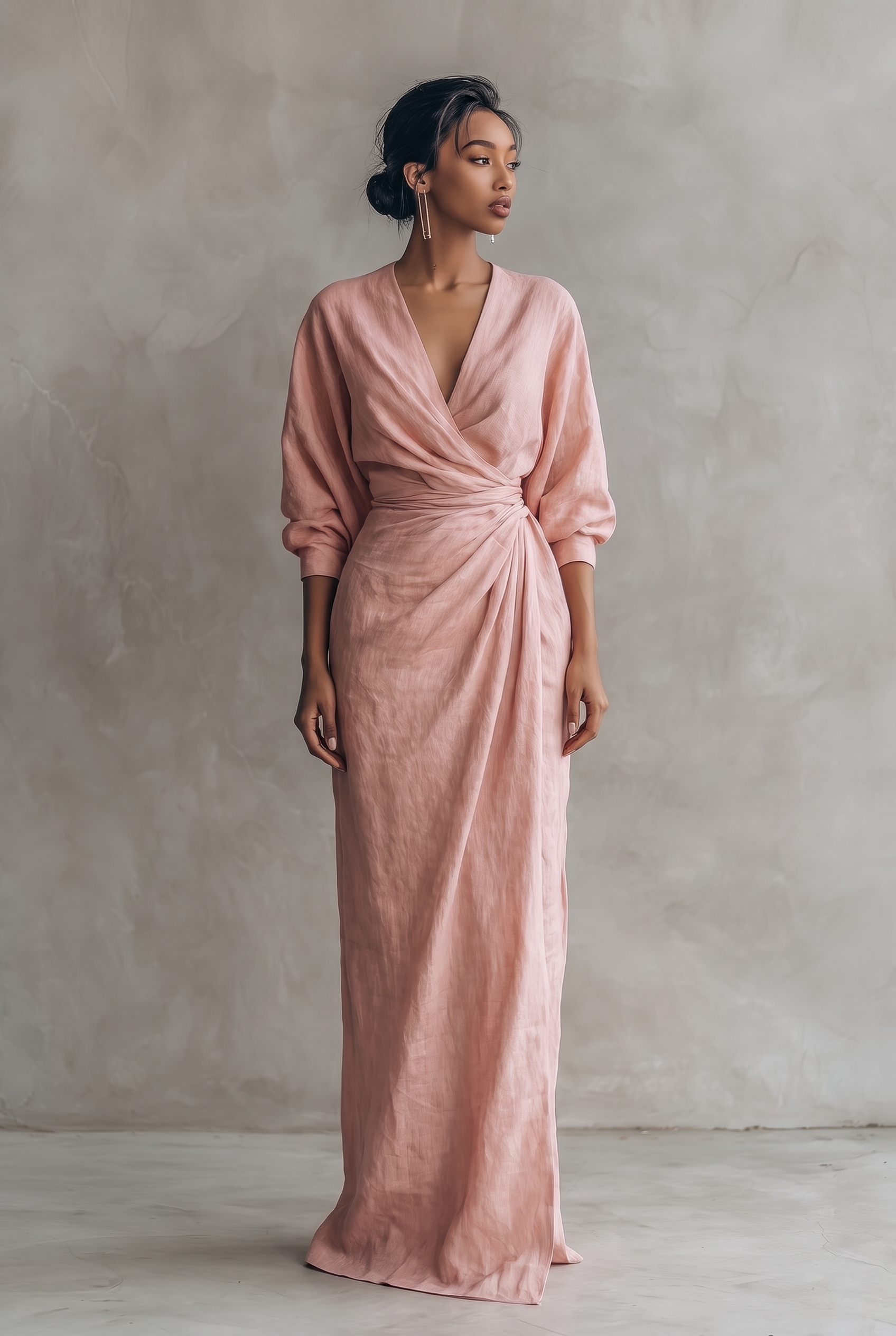 Nora | Relaxed Linen V-neck Maxi Dress