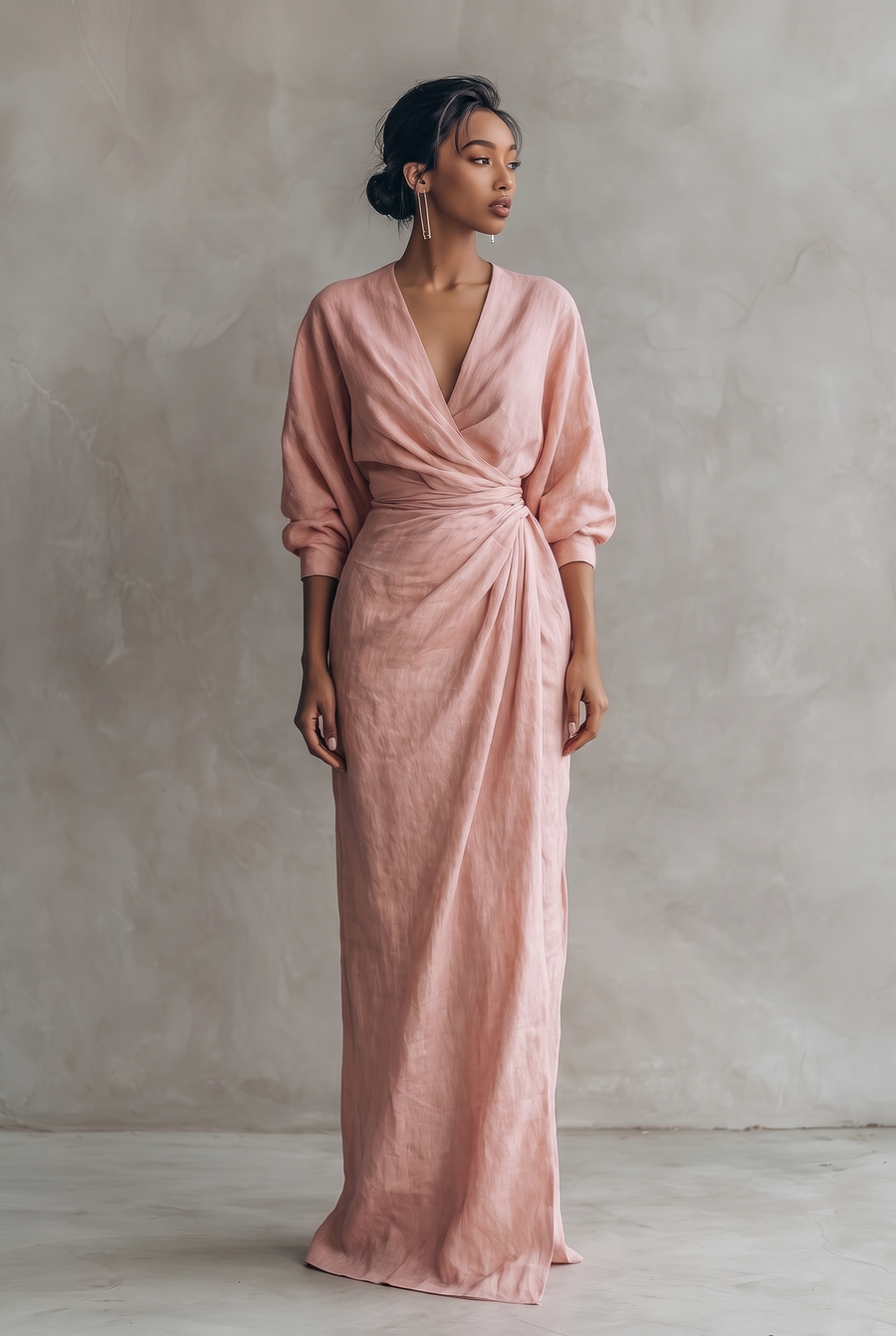 Nora | Relaxed Linen V-neck Maxi Dress