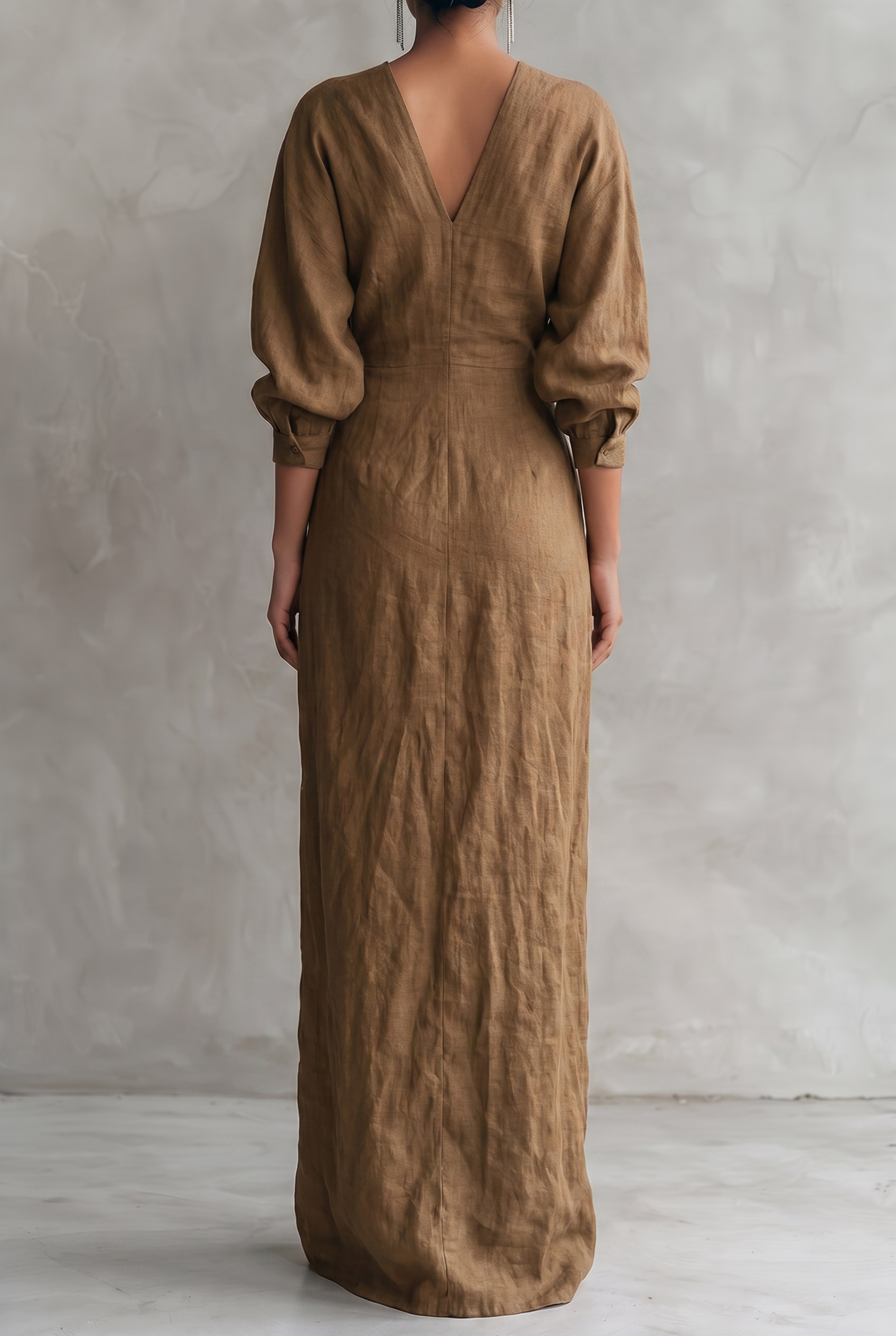 Nora | Relaxed Linen V-neck Maxi Dress