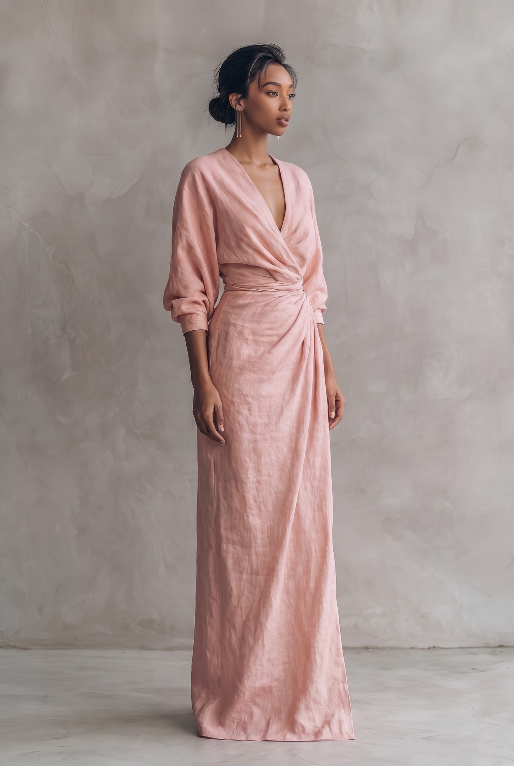 Nora | Relaxed Linen V-neck Maxi Dress