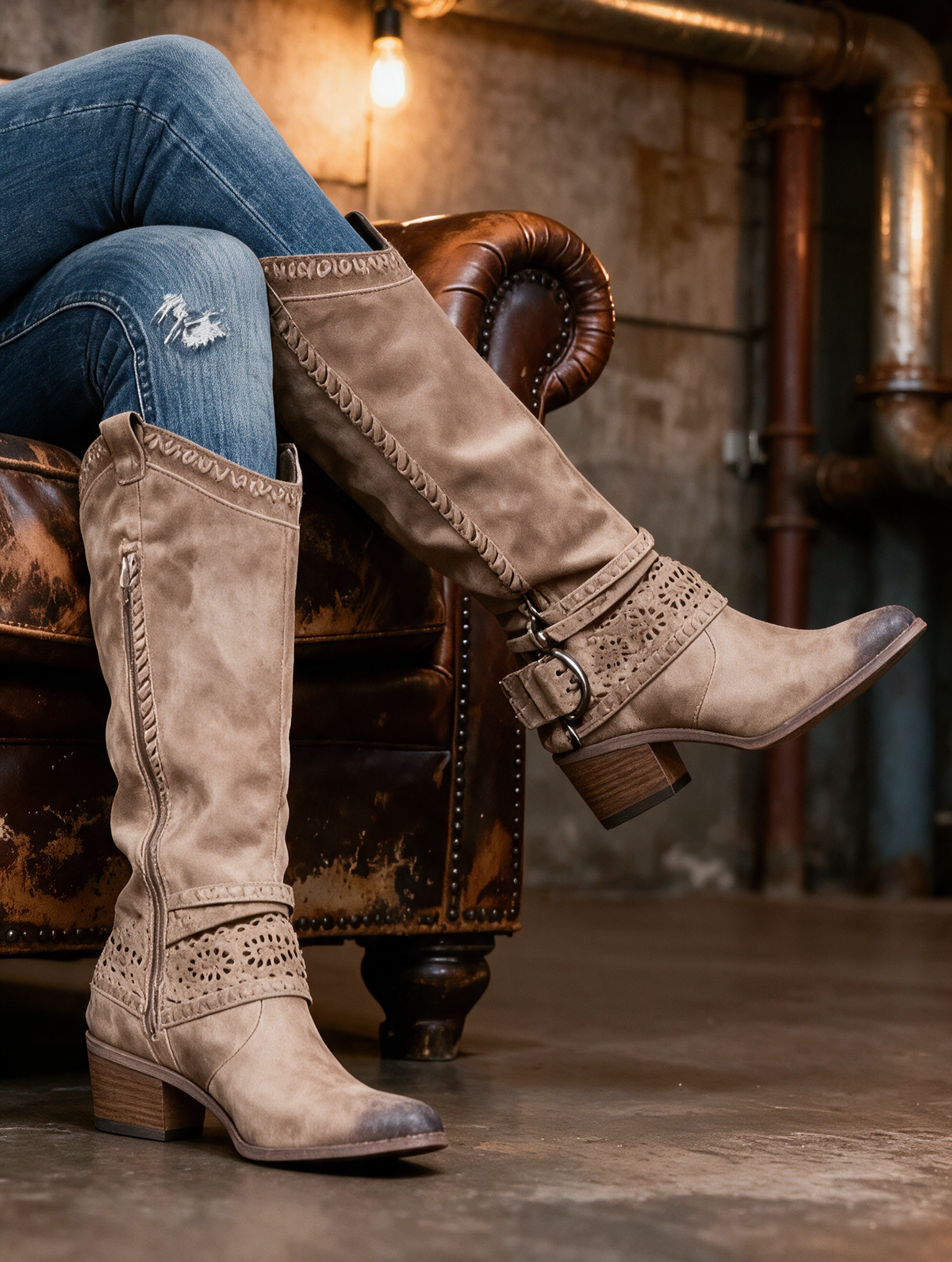 Sophie | Western Boots with Strap Detail - 6