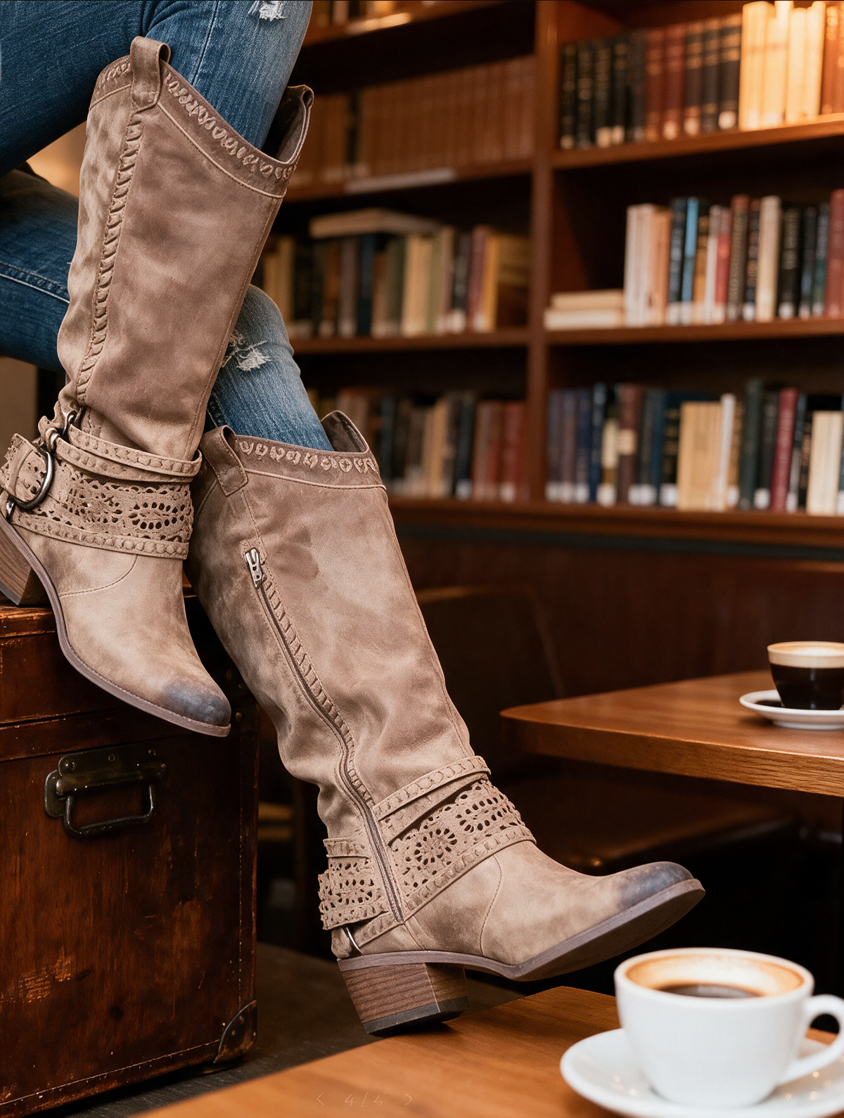 Sophie | Western Boots with Strap Detail - 7