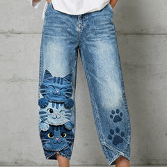 Women's Animal Art Print Pants - 1