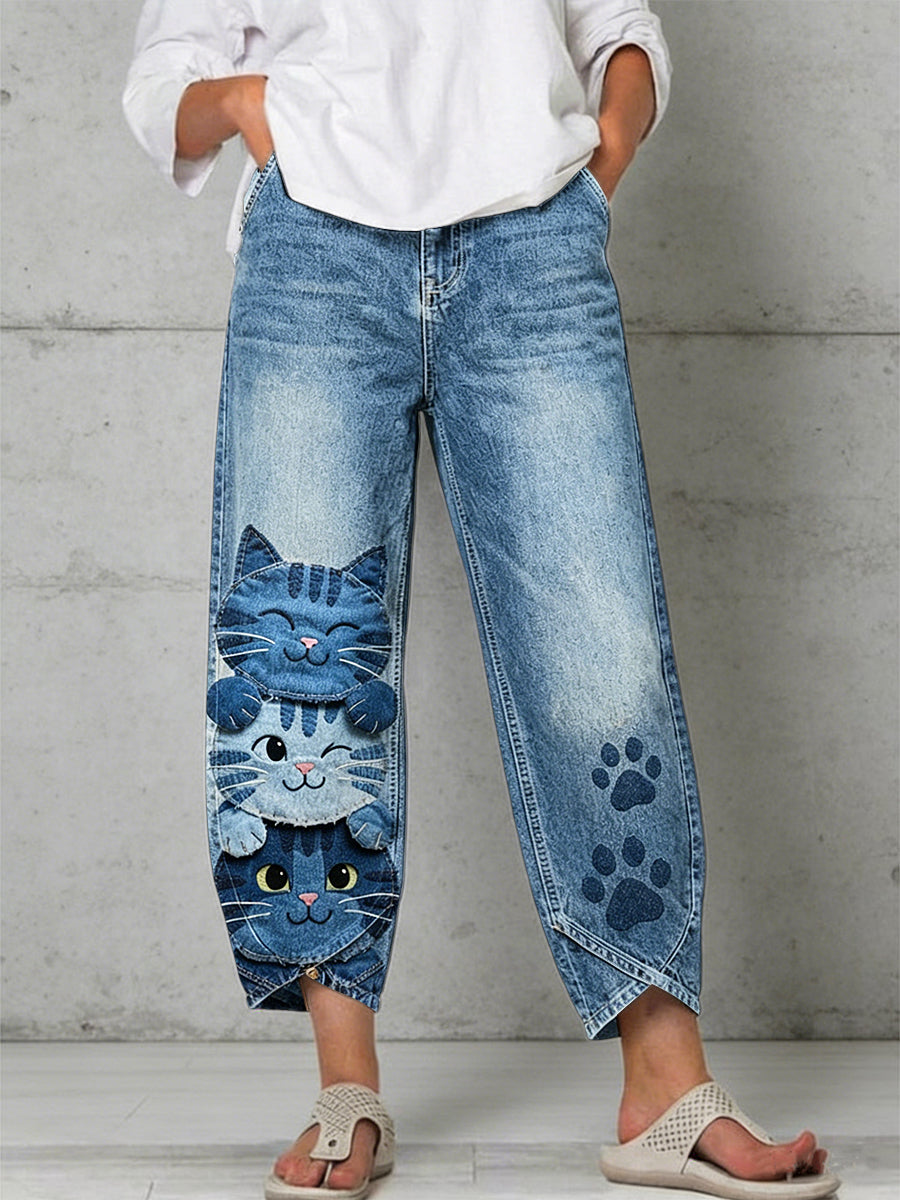 Women's Animal Art Print Pants - 1
