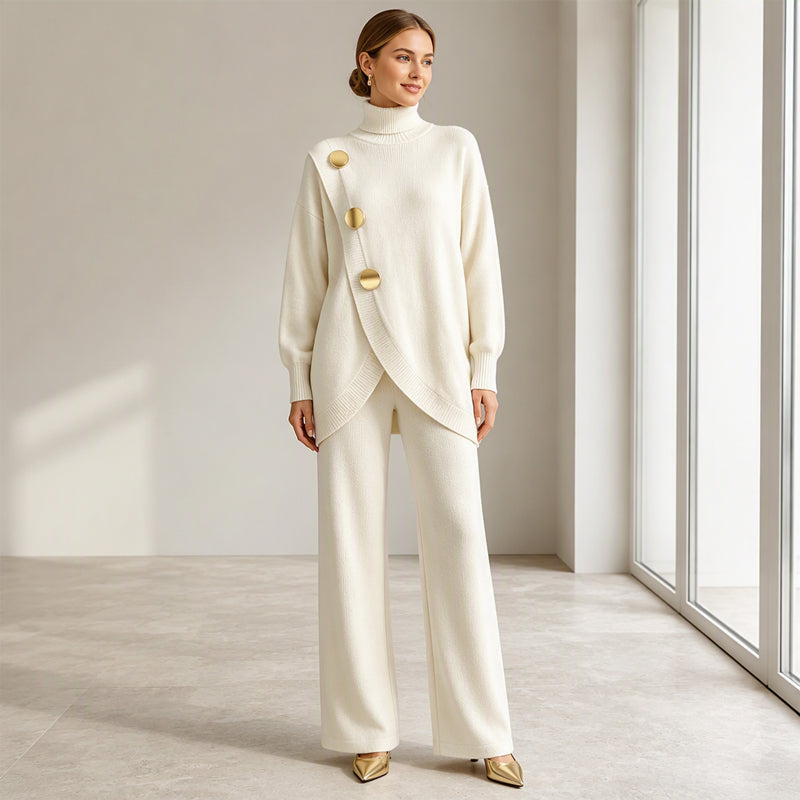 Noa | Knit set with turtleneck and wide pants