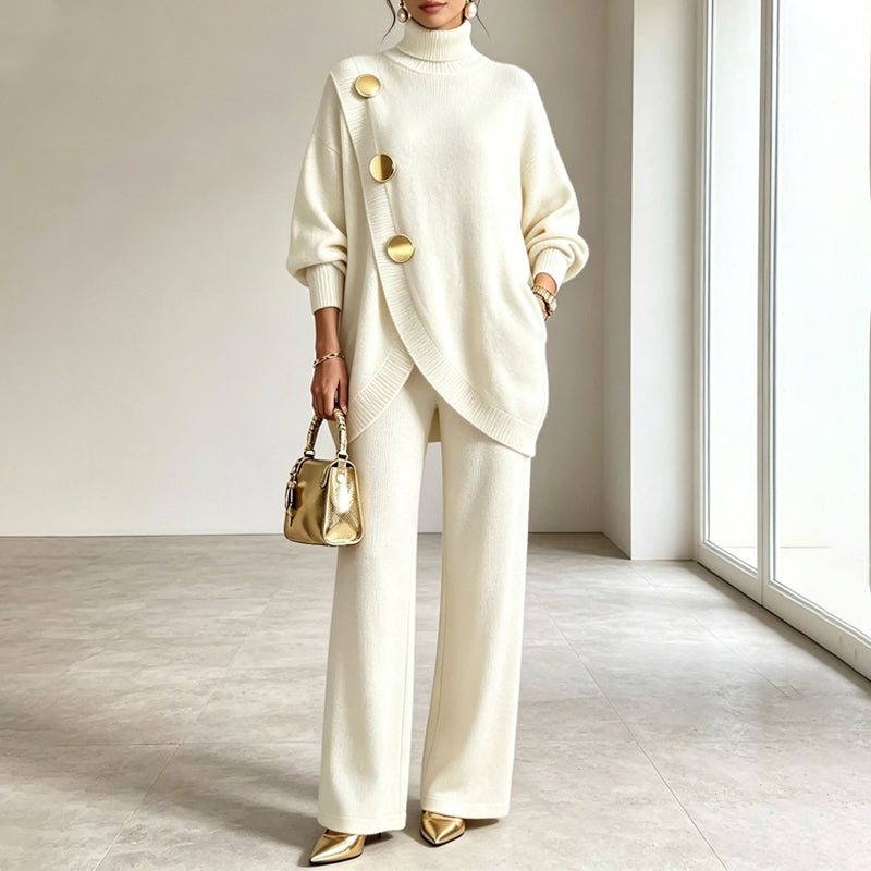 Noa | Knit set with turtleneck and wide pants