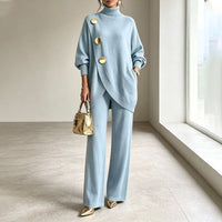 Noa | Knit set with turtleneck and wide pants