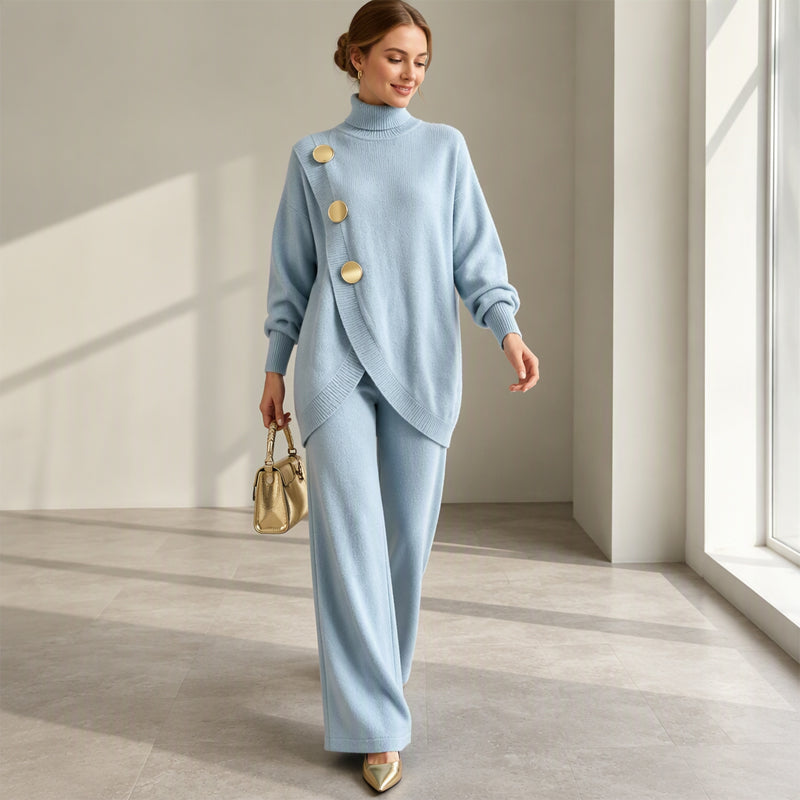 Noa | Knit set with turtleneck and wide pants
