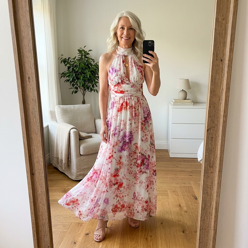 Caira Chiffon Scarf Maxi Dress - Sage